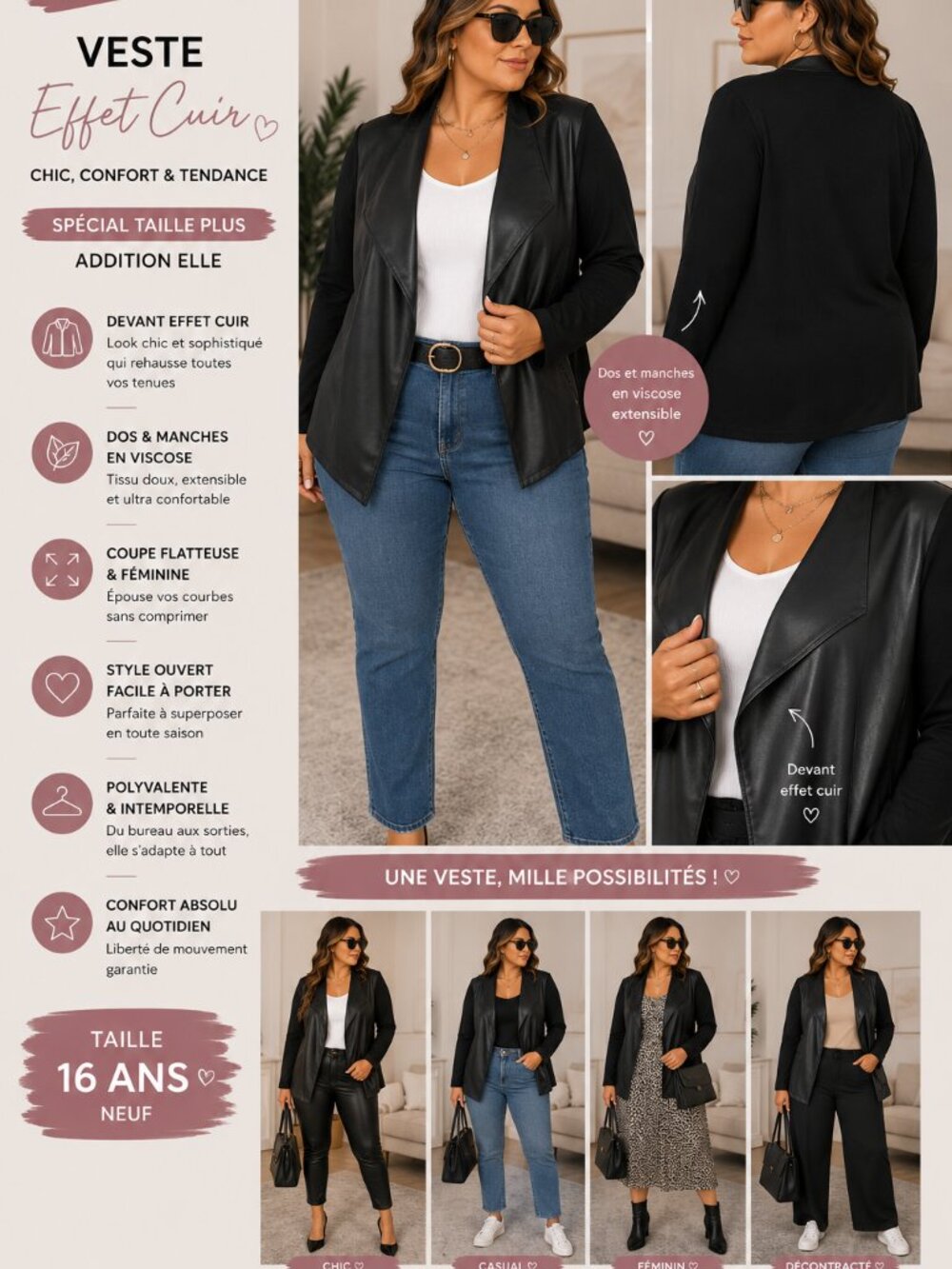 Black Mix-Media Jacket